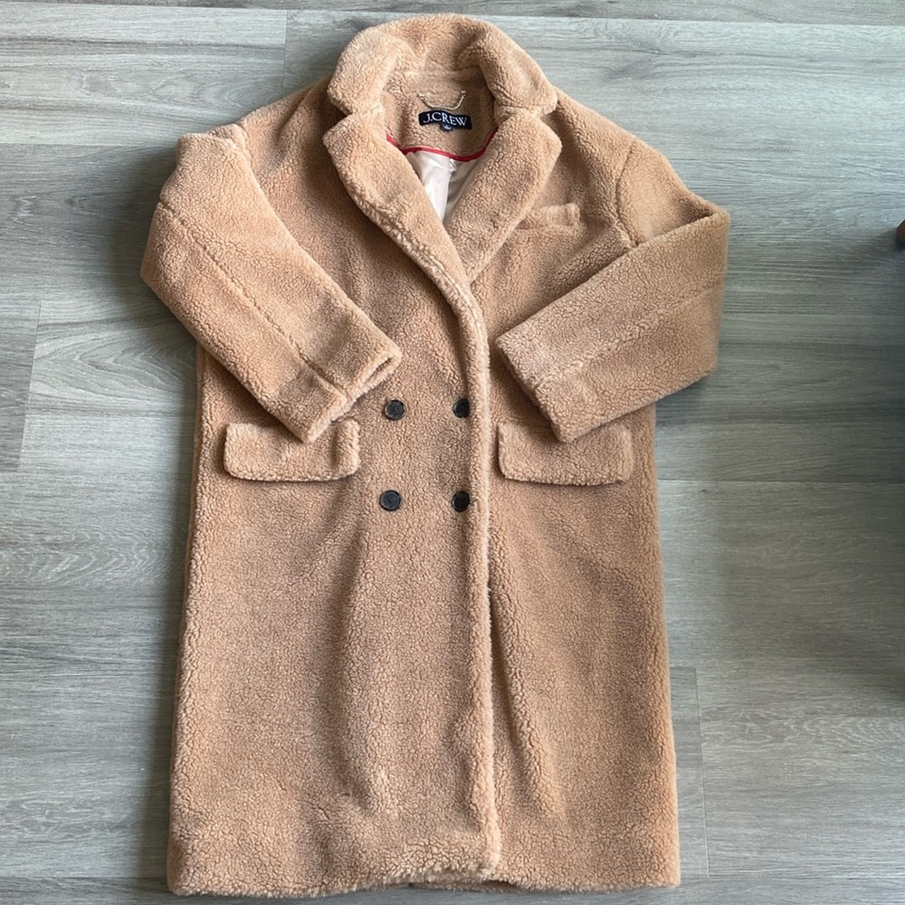 J. Crew Relaxed Topcoat Sherpa Blend